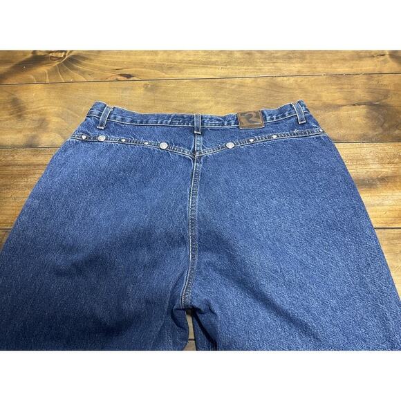 Vintage Rockies Western Mom High-waisted Bare Back Studded Blue Jeans 17/18 Long - Picture 7 of 11